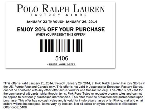 ralph lauren factory store coupon august 2015